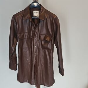 Abercrombie & Fitch Brown Polyester Jacket With Belt...Womens Size M/P